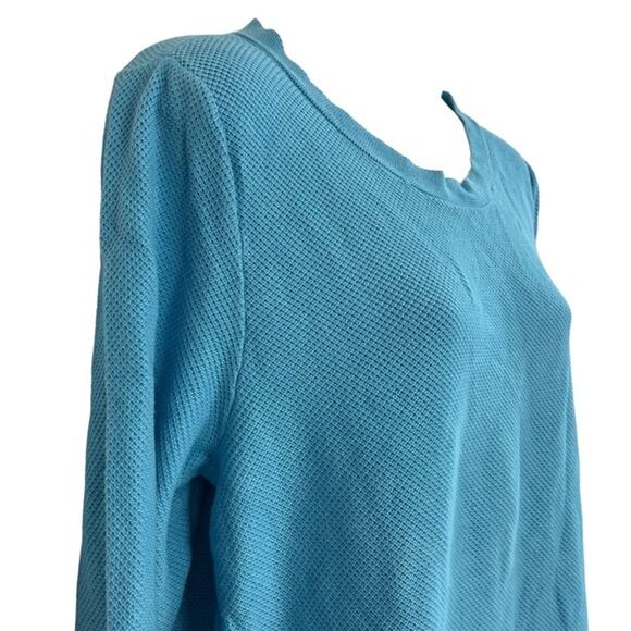 TALBOTS Blue Pullover Cotton Blend Long Sleeve Sweater Medium Weight sz XL - Picture 10 of 16